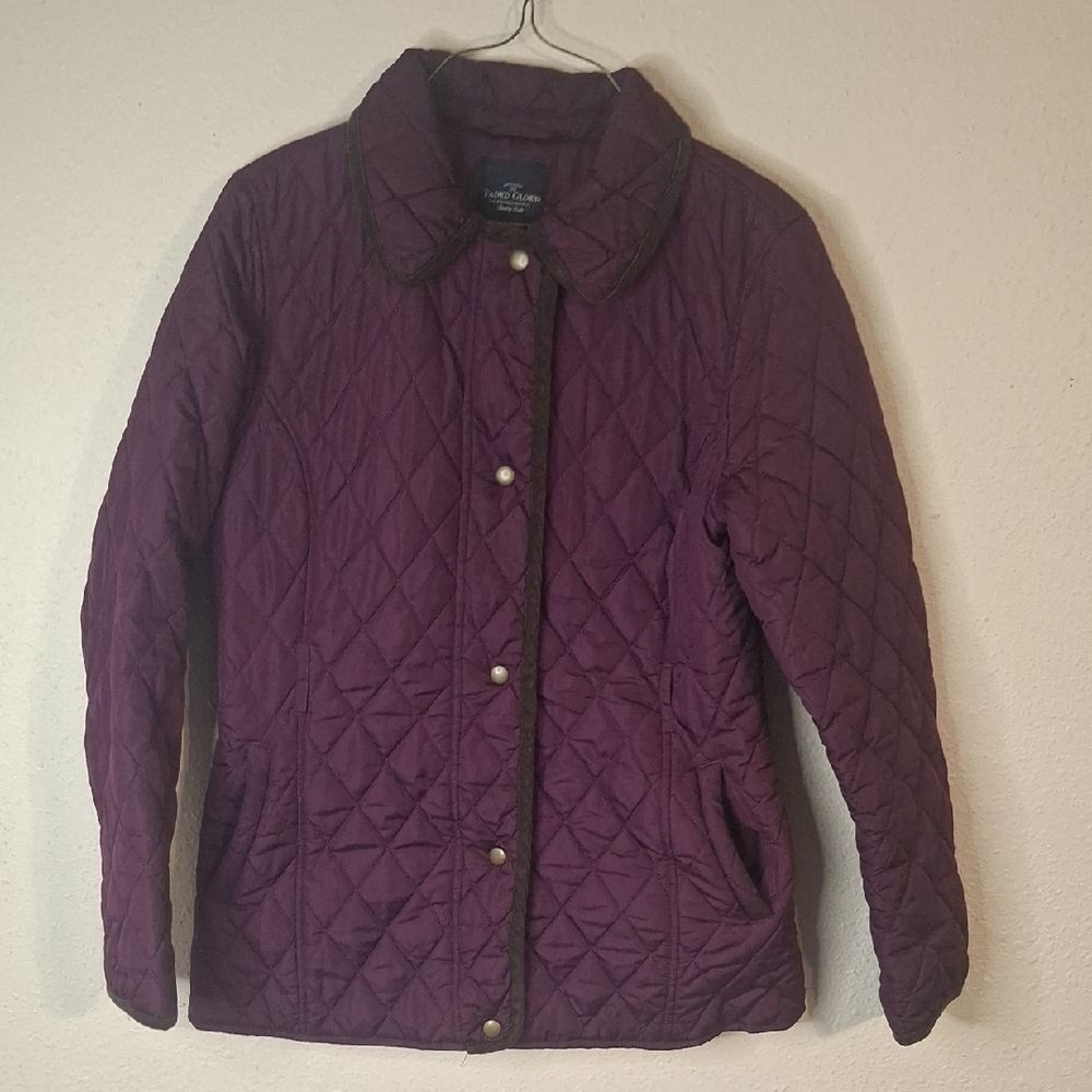 Faded Glory Women's Deep Purple Quilted Puffer Jacket size small